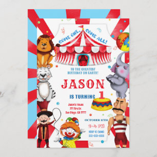 Invitación de cumpleaños a Circus