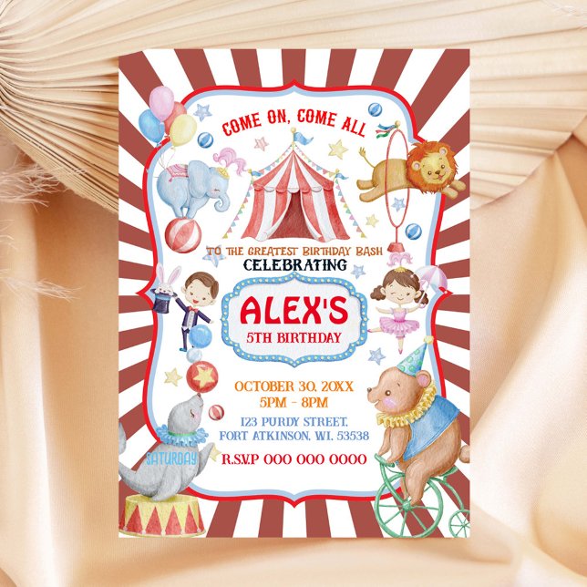 Invitación de cumpleaños a Circus (Subido por el creador)