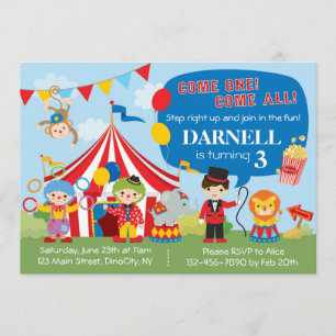 Invitación de cumpleaños a Circus
