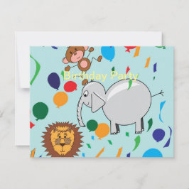 Invitación de cumpleaños a Circus Animals