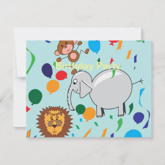 Invitación de cumpleaños a Circus Animals
