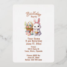 Invitación de cumpleaños a conejo conejo conejo co