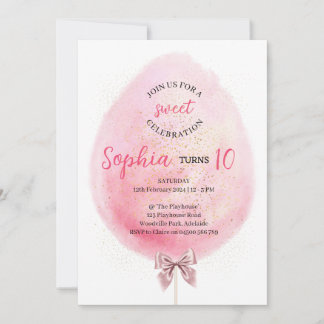 Invitación de cumpleaños a Cotton Candy