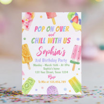 Invitación de cumpleaños a crema de helado de páps