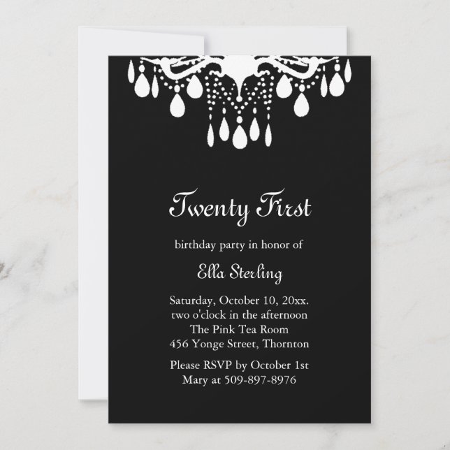 Invitación de cumpleaños a Crystal Grand Ballroom  (Anverso)