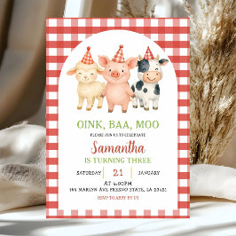 Invitación de cumpleaños a cuadros para fiesta en 