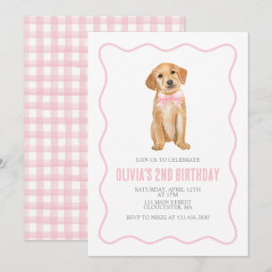 Invitación de cumpleaños a cuadros preppy de cacho