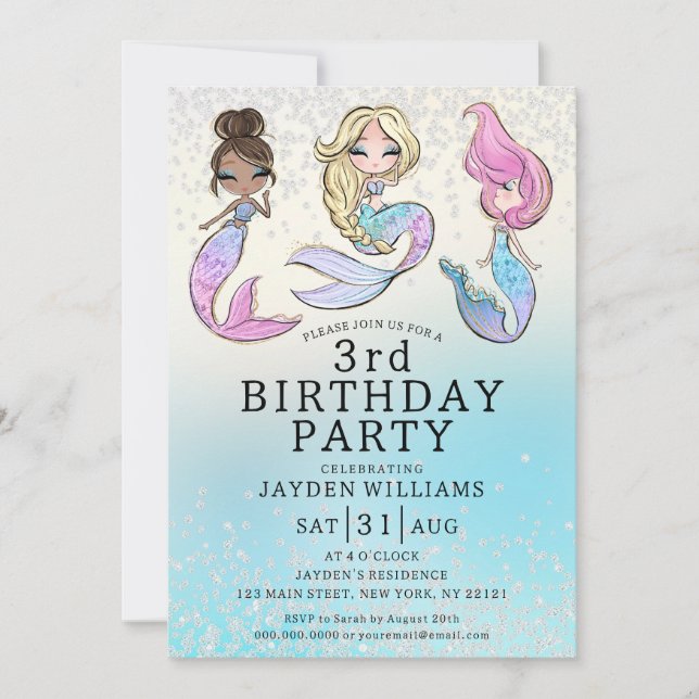 Invitación de cumpleaños a cualquier Chica de la s (Anverso)