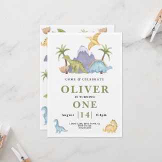 Invitación de cumpleaños a Cute Dinosaur Theme