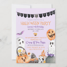 Invitación de cumpleaños a Cute Halloween