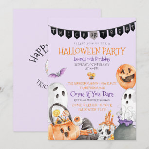 Invitación de cumpleaños a Cute Halloween