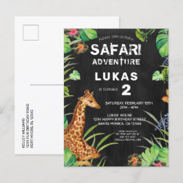 Invitación de cumpleaños a Cute Jungle Safari Gira