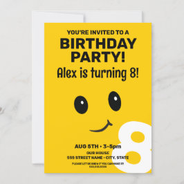 Invitación de cumpleaños a Cute Smiling Face