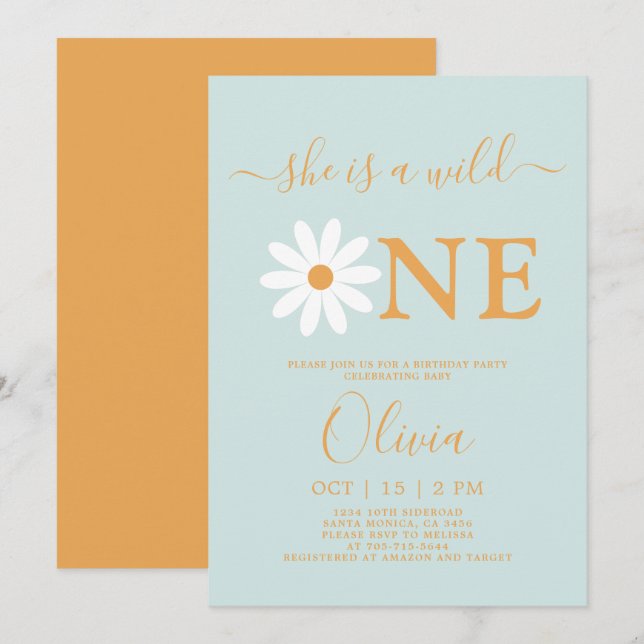 Invitación de cumpleaños a Daisy (Anverso / Reverso)