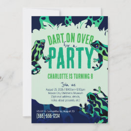Invitación de cumpleaños a Dart Frog Green Poison