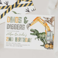 Invitación de cumpleaños a Dino Diggers