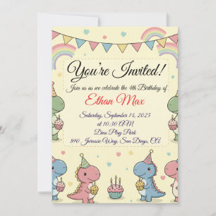 Invitación de cumpleaños a Dinosaur Adventure