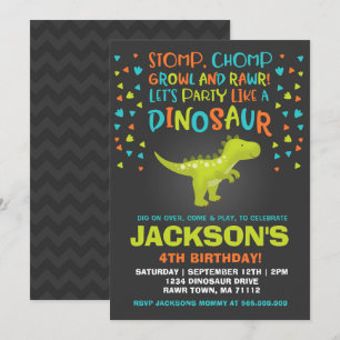 Invitación de cumpleaños a dinosaurios Fiesta de c