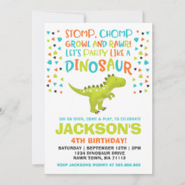 Invitación de cumpleaños a dinosaurios Fiesta de c