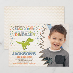 Invitación de cumpleaños a dinosaurios Fiesta de c