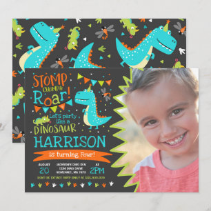 Invitación de cumpleaños a dinosaurios Fiesta de l