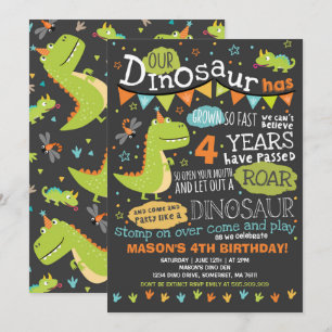 Invitación de cumpleaños a dinosaurios Fiesta de l
