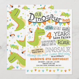 Invitación de cumpleaños a dinosaurios Fiesta de o