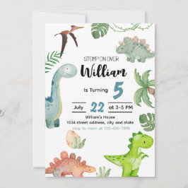 Invitación de cumpleaños a dinosaurios, invitación