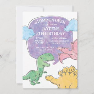 Invitación de cumpleaños a dinosaurios, invitati F