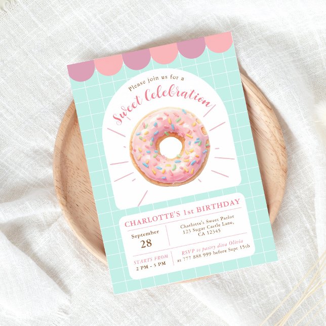Invitación de cumpleaños a Doughnut Sweet Shop (Subido por el creador)