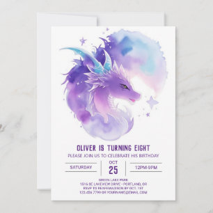 Invitación de cumpleaños a Dragon personalizado