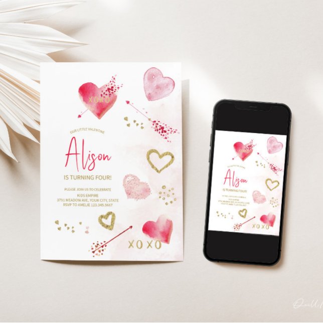 Invitación de cumpleaños a el día de San Valentín (Subido por el creador)