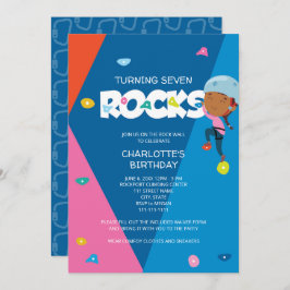 Invitación de cumpleaños a escalar rock Chica lind