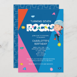 Invitación de cumpleaños a escalar rock Chica lind