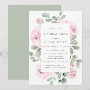Invitación de cumpleaños a Eucalipto de Floral Ros