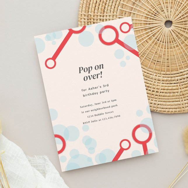 Invitación de cumpleaños a Fiesta de burbujas (Subido por el creador)