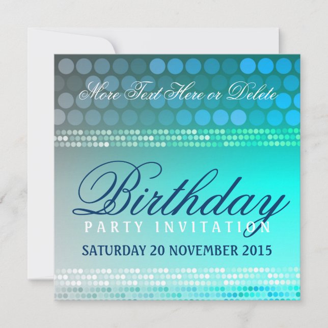 Invitación de cumpleaños a Fiesta de danza azul Aq (Anverso)