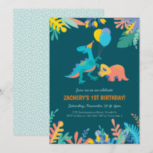Invitación de cumpleaños a Fiesta de Dinosaurio