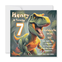 Invitación de cumpleaños a Fiesta de dinosaurios T
