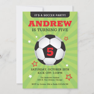 Invitación de cumpleaños a Fiesta de fútbol