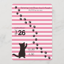 Invitación de cumpleaños a Fiesta de gatos de Kitt
