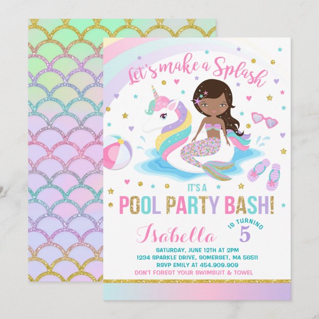 Invitación de cumpleaños a Fiesta de grupo de unic (Anverso / Reverso)