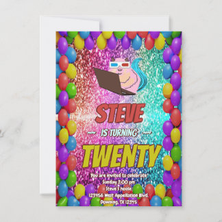 Invitación de cumpleaños a Fiesta de Internet Naug