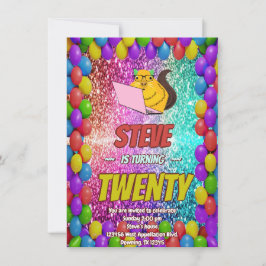 Invitación de cumpleaños a Fiesta de Internet Naug