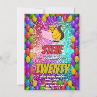 Invitación de cumpleaños a Fiesta de Internet Naug