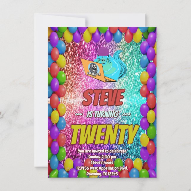 Invitación de cumpleaños a Fiesta de Internet Naug (Anverso)