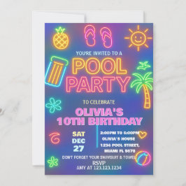 Invitación de cumpleaños a Fiesta de la piscina de