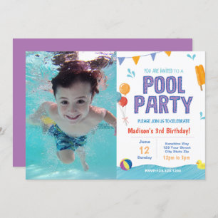 Invitación de cumpleaños a Fiesta de la piscina de