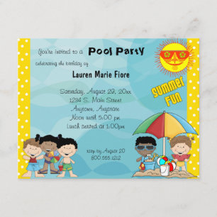 Invitación de cumpleaños a Fiesta de la piscina de
