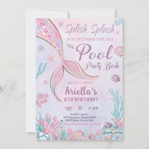 Invitación de cumpleaños a Fiesta de la piscina de